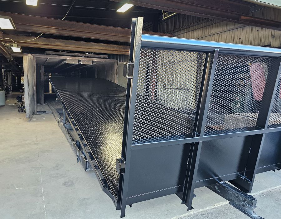 Extra long trailer curing after getting powder coated black