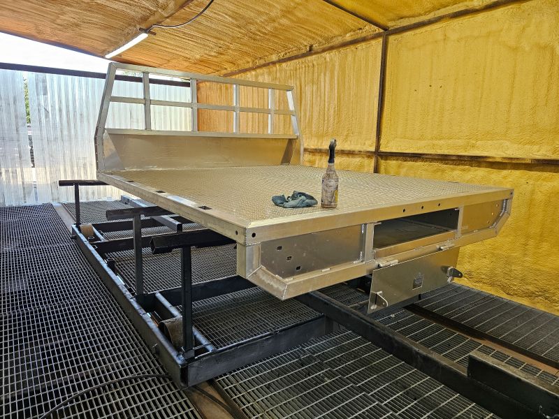 Headache rack being prepped for powder coating